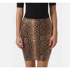 Commando Faux Leather Snake Print Skirt Size M/L Stretch Pull On Vegan Leather